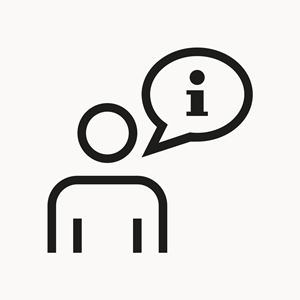 Icona: persona con fumetto informativo